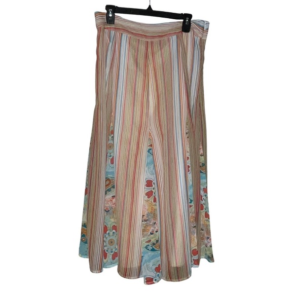 Choices Boho Maxi Skirt Multicolor Striped Floral Retro Y2K Festival Gypsy M - Picture 1 of 4
